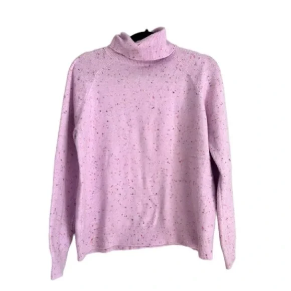 Loft Women's Light Pink Flecked Cowl Neck Sweater Size S GUC - Picture 1 of 9